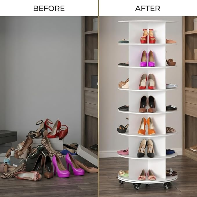 7-Tier Rotating Shoe Organizer - Image 8