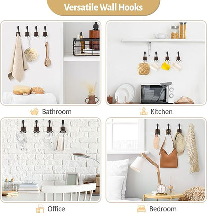 VIS'V Wooden 3 Prong Coat Hooks, Wall Mount, Heavy Duty - Image 6