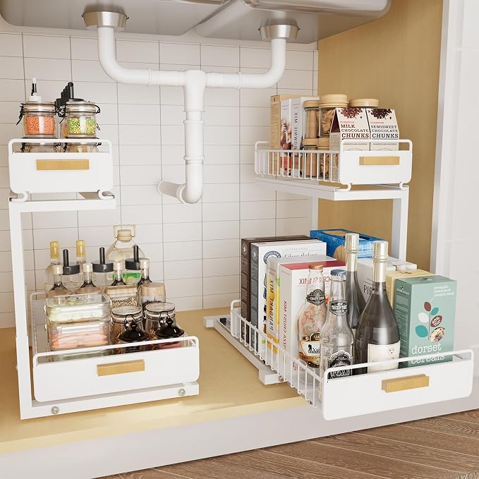 2 Pack Under Sink Organizer by HOMEAILIE