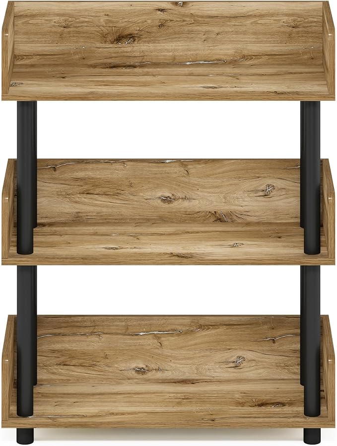 Furinno TURN-N-TUBE 3-Tier Display Shelf, Storage Shelves, Book Shelf, Open - Image 7