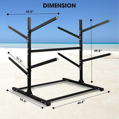 Adjustable Kayak Storage Rack, Freestanding Sup Storage Stand, Weatherproof - Image 2