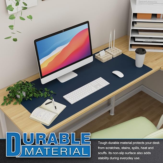 K KNODEL Large Office Leather Desk Mat, Mouse and Keyboard Pad, Computer and - Image 5