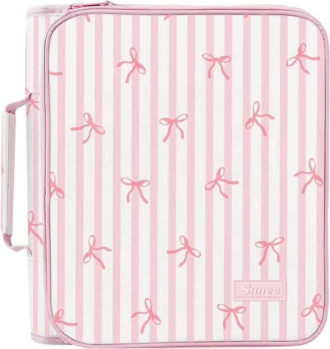 SUNEE Zippered Binder Bag with Handle, 2-Inch 3-Ring O-Ring, 500-Sheet Capacity by SUNEE