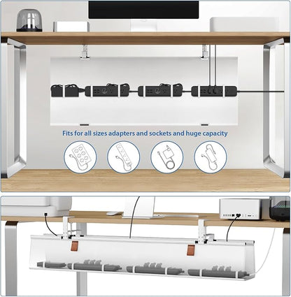 Zilink Large Cable Management Under Desk 40" No Drill Desk Cable Management - Image 3