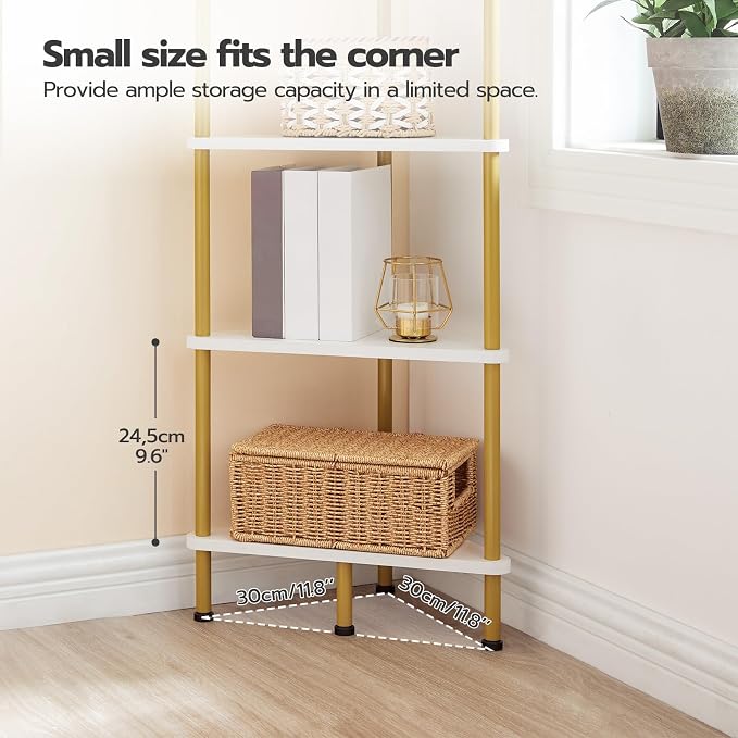 HOOBRO Corner Shelf Stand, Industrial 6-Tier Wall Corner Bookshelf - Image 7
