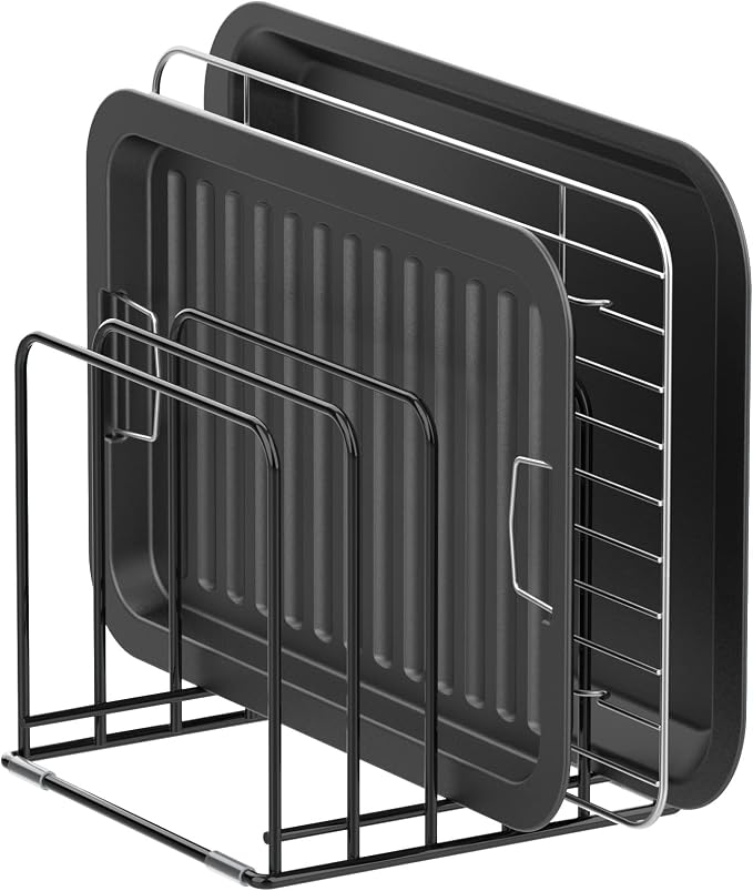 Kitchen Cabinet Organizer, Steel Cookware Holder, Divided Holder by KORRTFID