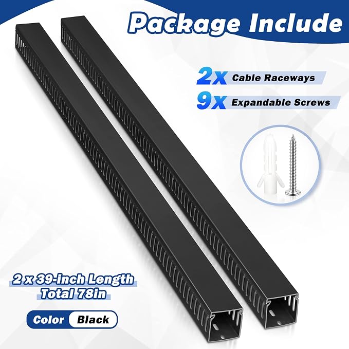 ZhiYo 2x2inCable Raceway, 6.6ft Server Rack Cable Management Under Desk Cord - Image 5