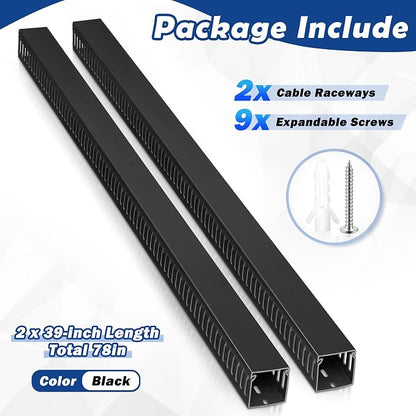 ZhiYo 2x2inCable Raceway, 6.6ft Server Rack Cable Management Under Desk Cord - Image 5