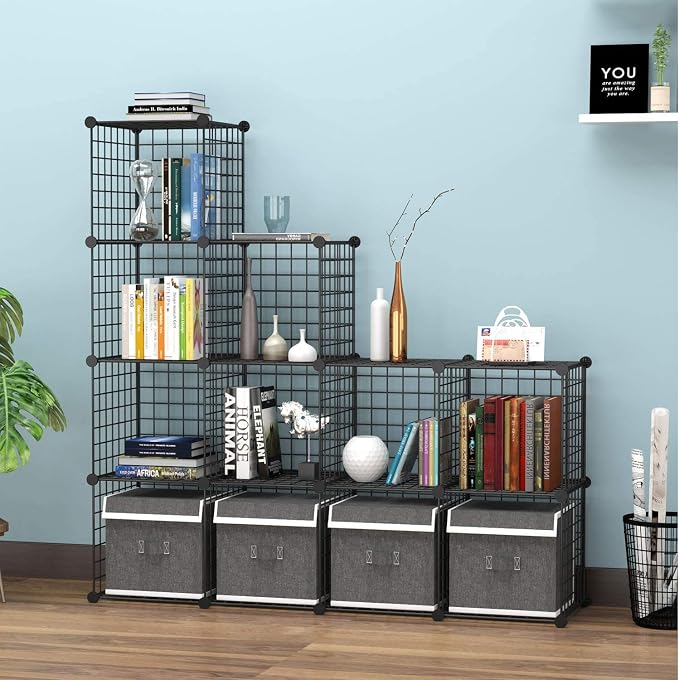 C&AHOME Wire Cube Storage, 12-Cube Storage Organizer Metal, C Grids Storage - Image 5