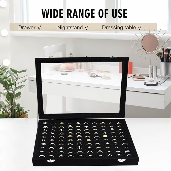 Velvet Ring Display Tray Organizer Box - Image 6