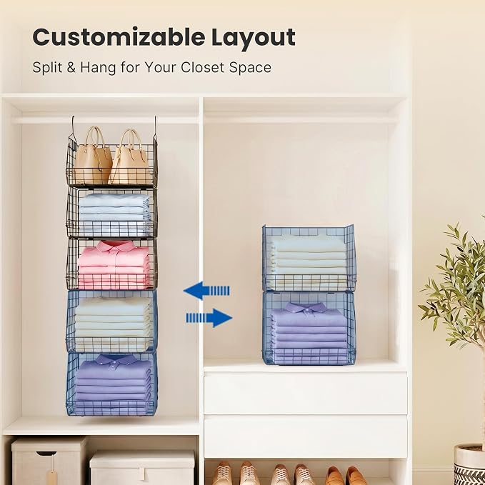 5 Tier Metal Hanging Closet Organizer - Image 4