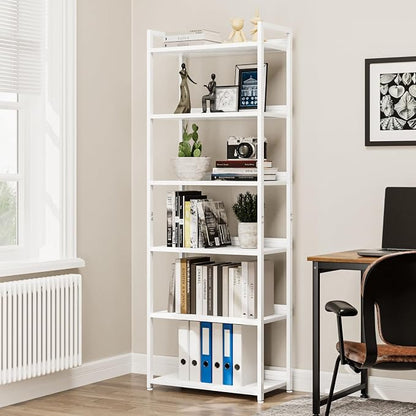 NUMENN Bookshelf, 6 Tier Freestanding Shelving Unit, Falling Prevention Baffle - Image 5