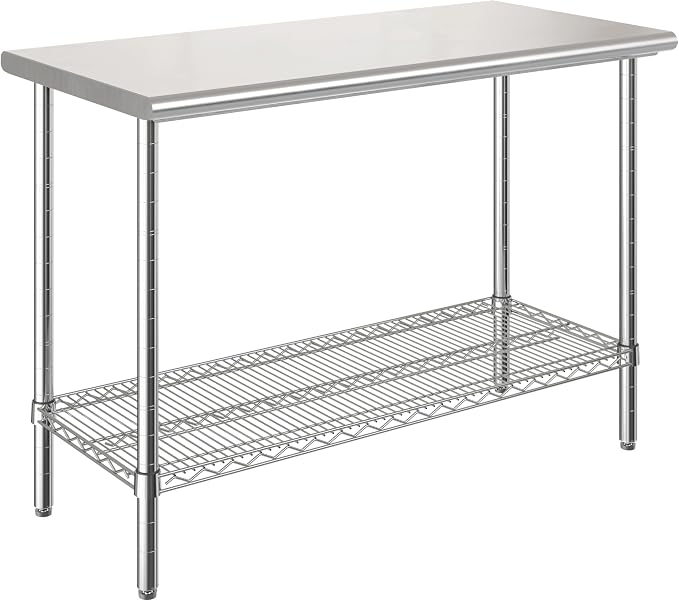 Seville Classics Commercial Work Table Island Utility Cart Prep Station by Unknown