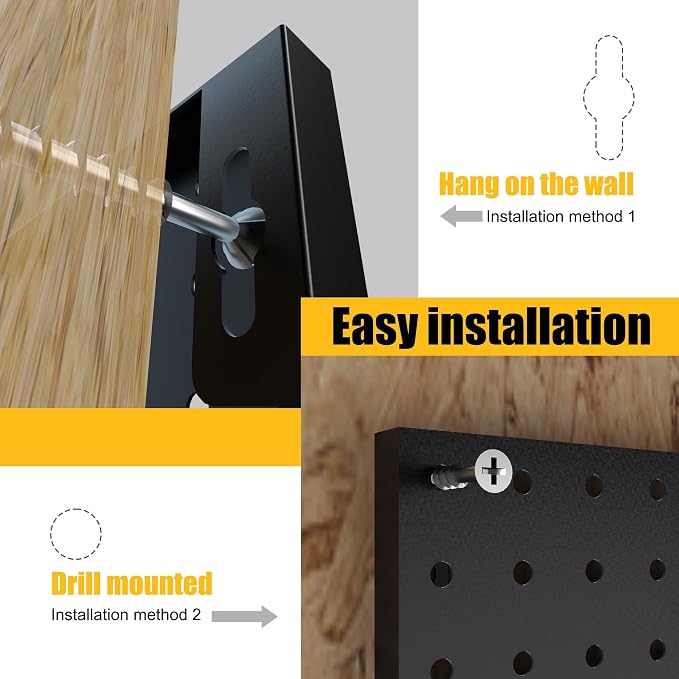 Spampur Peg Board, 4 Pack Metal Pegboard Panels - Image 6