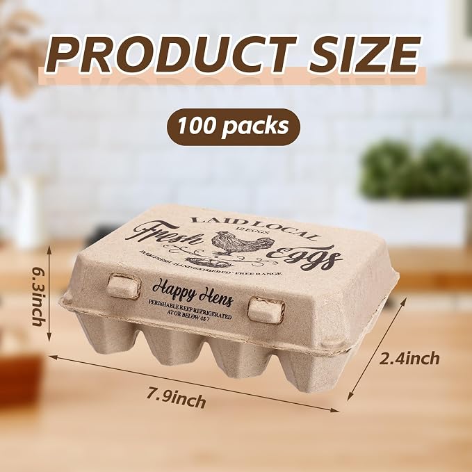 Zhanmai 50 Pcs Natural Paper Pulp Egg Cartons Blank Bulk 12 Count Dozen Vintage - Image 2