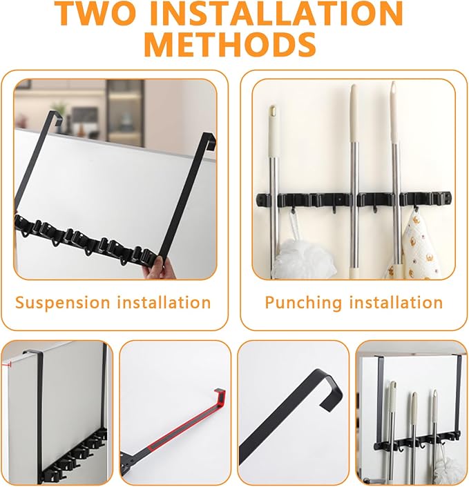 Over The Door Broom Holder, Stainless Steel, Laundry Room, Broom Closet - Image 7