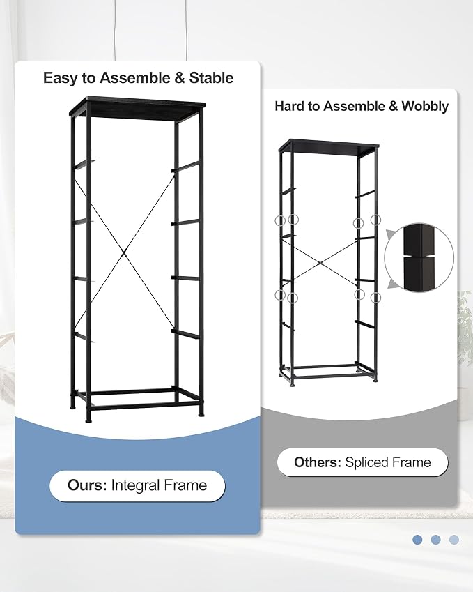 Tall Dresser Vertical Fabric Storage Tower Organizer, 5 Drawers | Sturdy Steel - Image 4