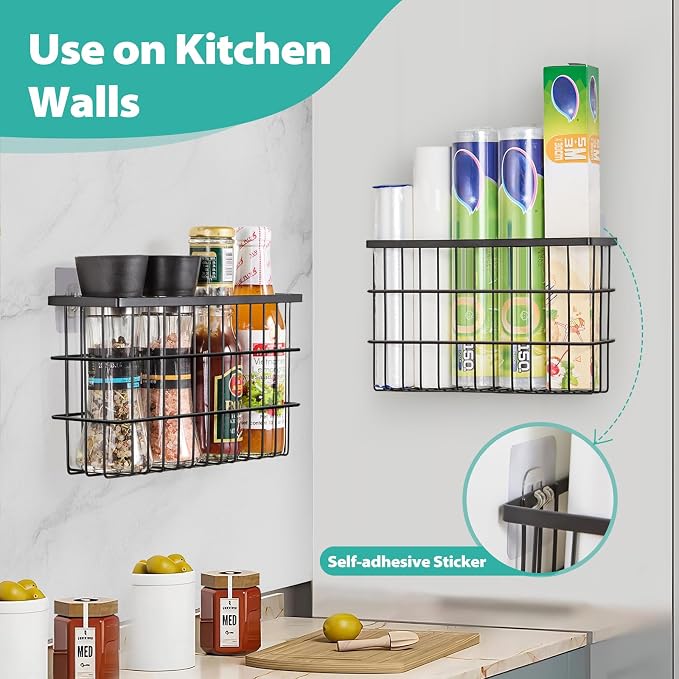 Sinnsally 2 Pack Cabinet Door Organizer, Self Adhesive Lid Organizers Inside - Image 7