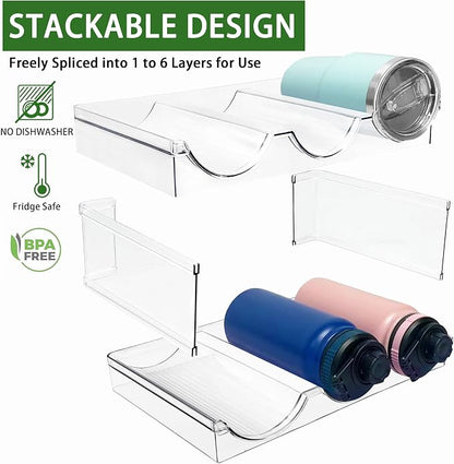 6 Pack Water Bottle Organizer, Stackable Kitchen Home Pantry Organization and - Image 3