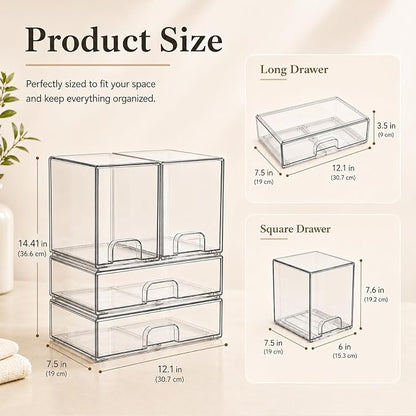 Clear Stackable Storage Drawers: Baby Bottle Storage Organizer, Acrylic Bottles - Image 2