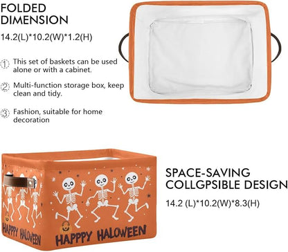 Funny Halloween Skeleton Foldable Storage Basket - Image 2