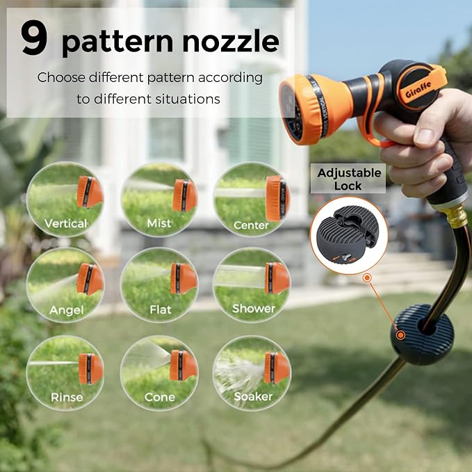 Giraffe Tools Retractable Hose Reel 1/2 in x130 FT PRO Metal Bracket Wall - Image 5
