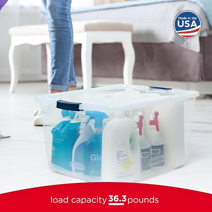 Rubbermaid Cleverstore 71 Qt Clear Storage Bins - Image 5