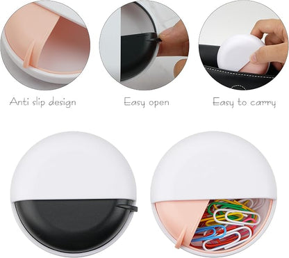 SHIDOW Paper Clip Holder Set, Small Pins Organizer, Plastic Paperclip Dispenser - Image 3