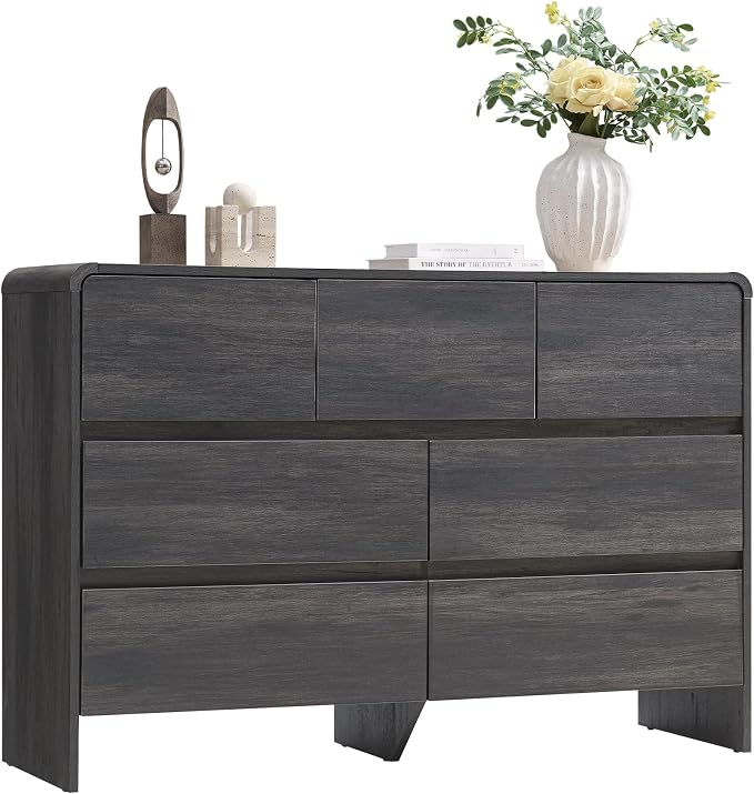 AMERLIFE 7 Drawer Dresser for Bedroom, Anti-Tip Kit, Wood Cabinet Organizer for by AMERLIFE
