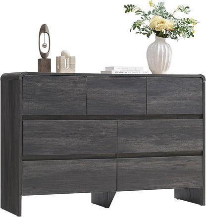 AMERLIFE 7 Drawer Dresser for Bedroom, Anti-Tip Kit, Wood Cabinet Organizer for by AMERLIFE
