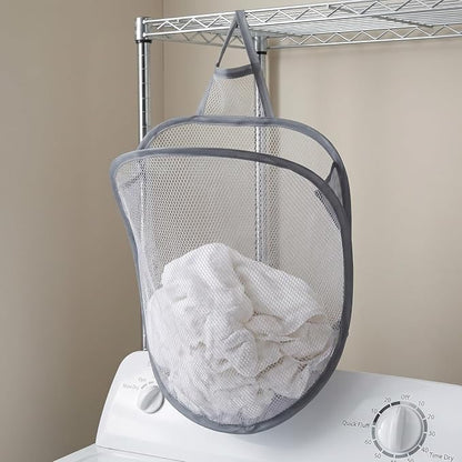 2 Pcs Hanging Laundry Basket, Small Hanging Laundry Bag, Wall-Mounted, - Image 5