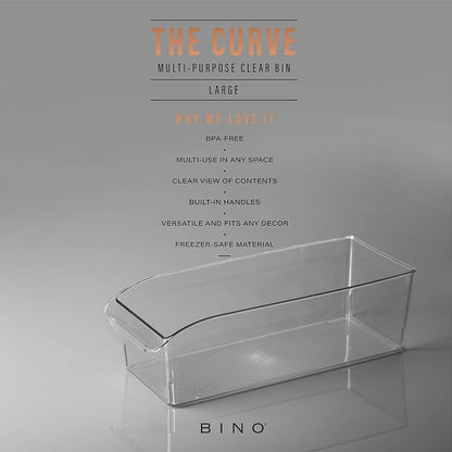 BINO | Plastic Storage Bins, Large | THE CURVE COLLECTION | Multi-Use Fridge / - Image 2