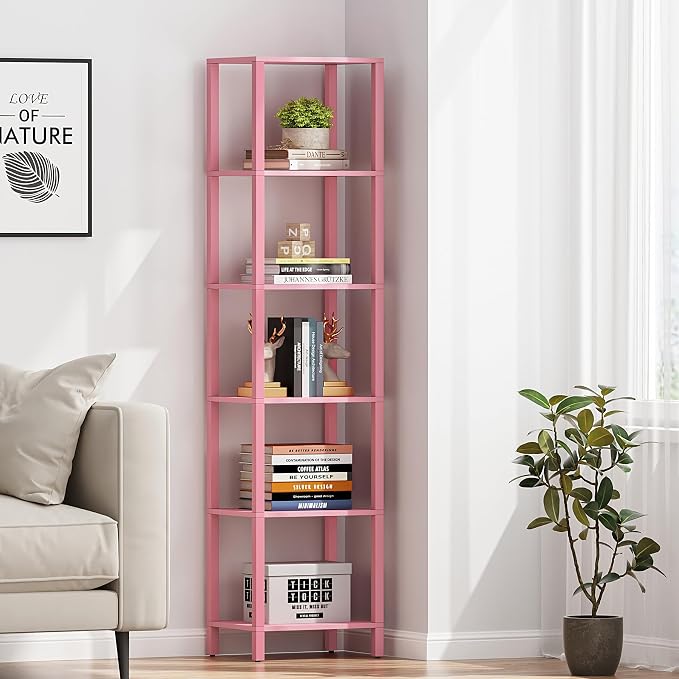 TUTOTAK Bookshelf, 6-Tier Tall Narrow Book Shelf - Image 4