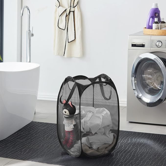 TECHMILLY Collapsible Mesh Pop Up Laundry Hamper - Image 6