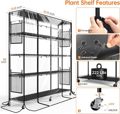 Bstrip Indoor Greenhouse with Grow Light, Large Plant Shelf with 8 Pack T8 Full - Image 6