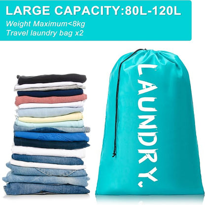 2 Pack XL Travel Laundry Bag, Machine Washable Dirty Clothes Organizer - Image 5