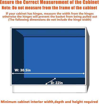 Pull Out Cabinet Organizer 30" W x 21½" D, Heavy Duty Cabinet Pull Out Shelves - Image 4