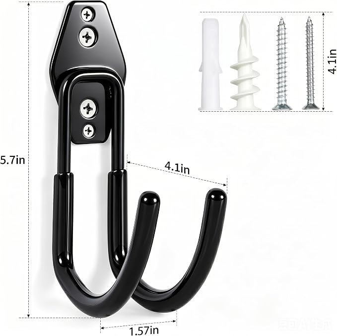 Hose Hanger Wall Mount 2 Pack, Heavy Duty Hose Holder - Image 2