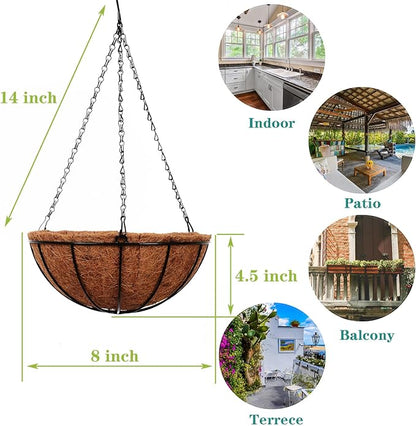 Hanging Baskets for Plants Outdoor- Coconut Coir Hanging Planters Outdoor - Image 4
