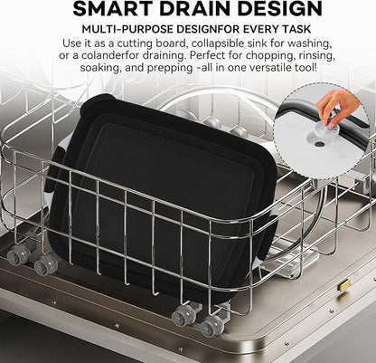 Collapsible BBQ Prep Tub with Cutting Board & Lid – 7.95 Gal / 30L Space-Saving - Image 7