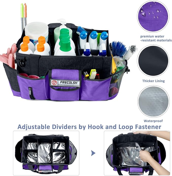 Large Cleaning Caddy for Cleaning Suppliers Organizer, Wearable Cleaing Bag - Image 3
