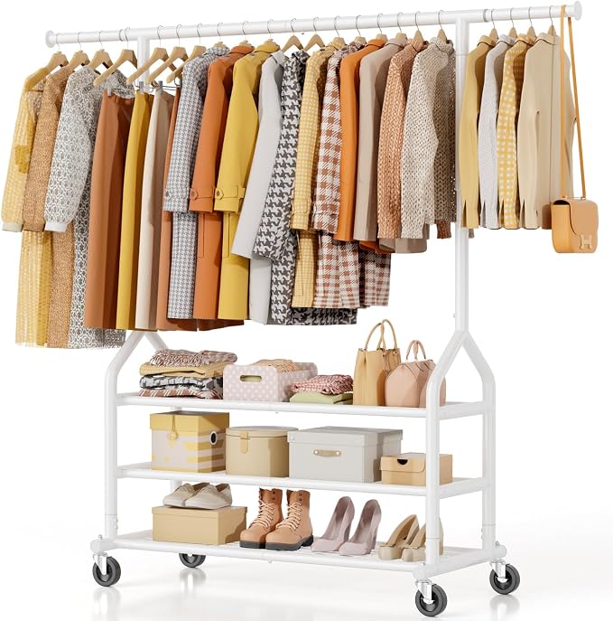 EAGMAK Heavy Duty Clothes Rack Load 688 LBS, Rolling Clothing Rack by Eagmak