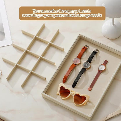 Large Jewelry Organizer for Drawer Insert Velvet Stackable Jewelry Trays for - Image 4