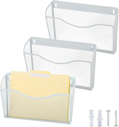 EASEPRES 3 Single Pocket Mesh Hanging File Organizer, Vertical Wall Mounted by EASEPRES