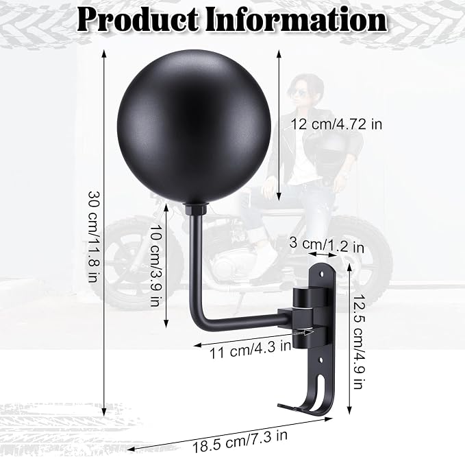 Shimeyao Motorcycle Helmet Holder Wall Mount 180° Rotation Helmet Hanger – - Image 2