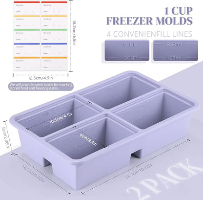 2 PACK 1 Cup Silicone Freezer Trays - Image 6