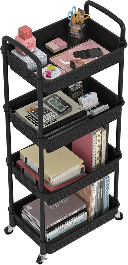 MOYIPIN 4-Tier Plastic Rolling Utility Cart by MOYIPIN