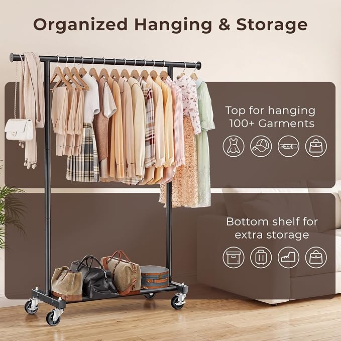Clothing Rack for Hanging Clothes, Metal Garment Hanger Rack - Image 6