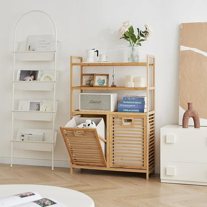 Double Tilt Out Laundry Hamper, Bamboo Hamper - Image 8