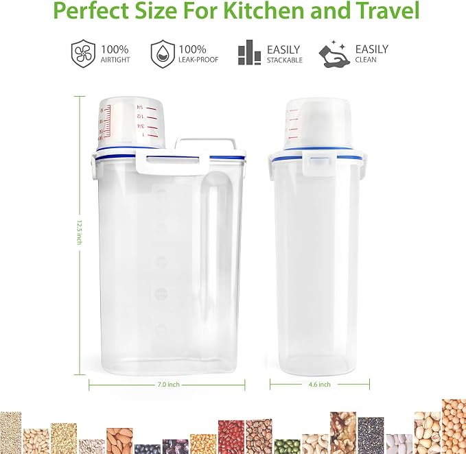 Rice Storage Container, 3 to 5Lbs Dry Food Airtight Container, Pet Dog Cat Food - Image 2